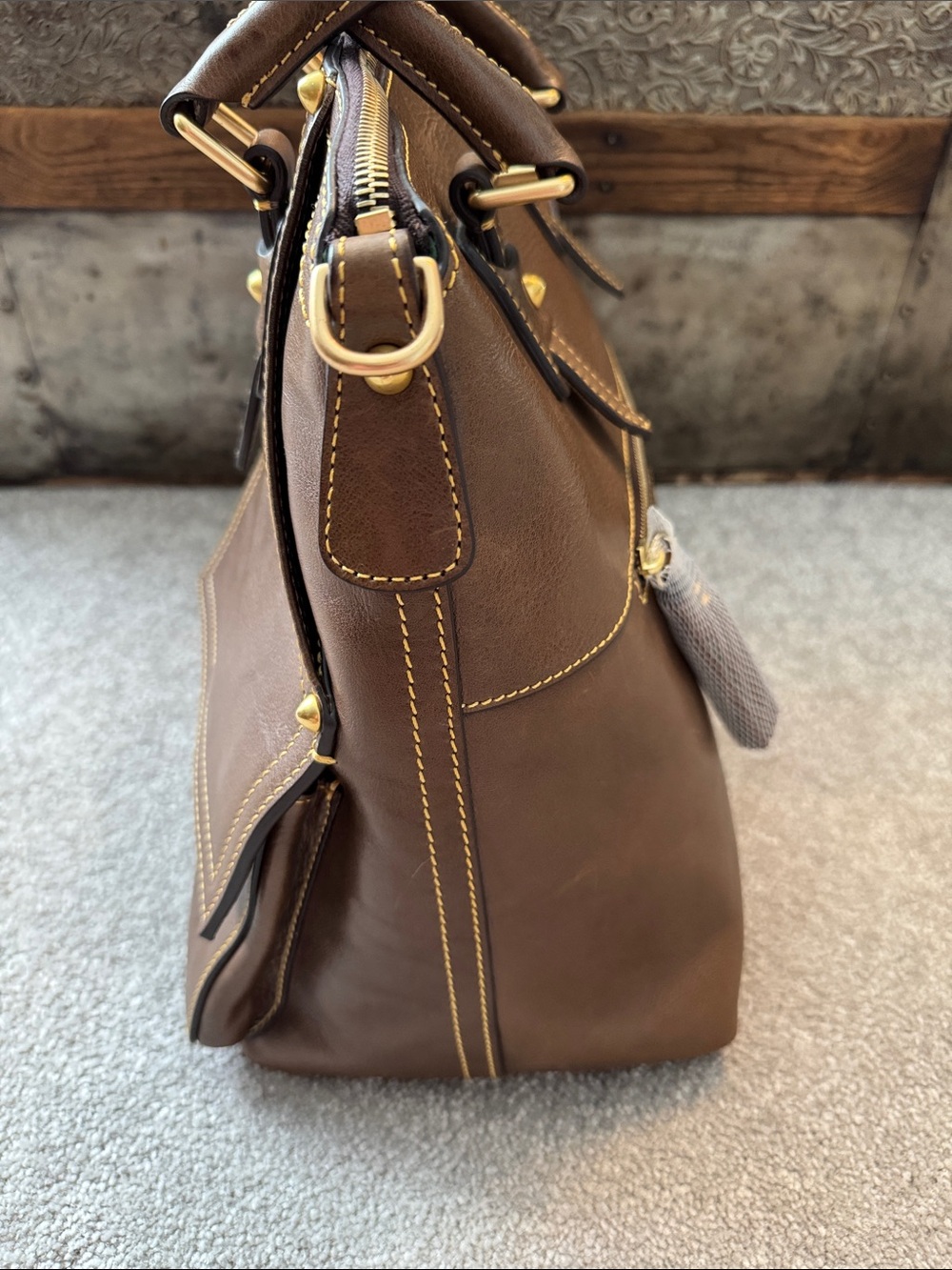Dooney & Bourke Florentine Clayton in Elephant with strap - Picture 8 of 16